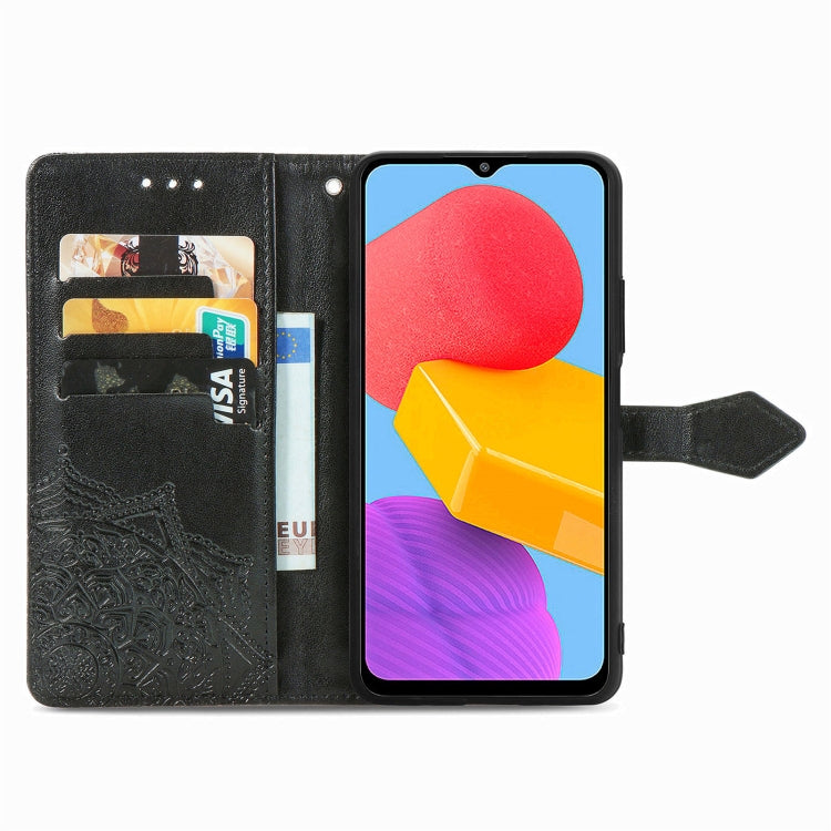 For Samsung Galaxy M13 4G Mandala Flower Embossed Leather Phone Case