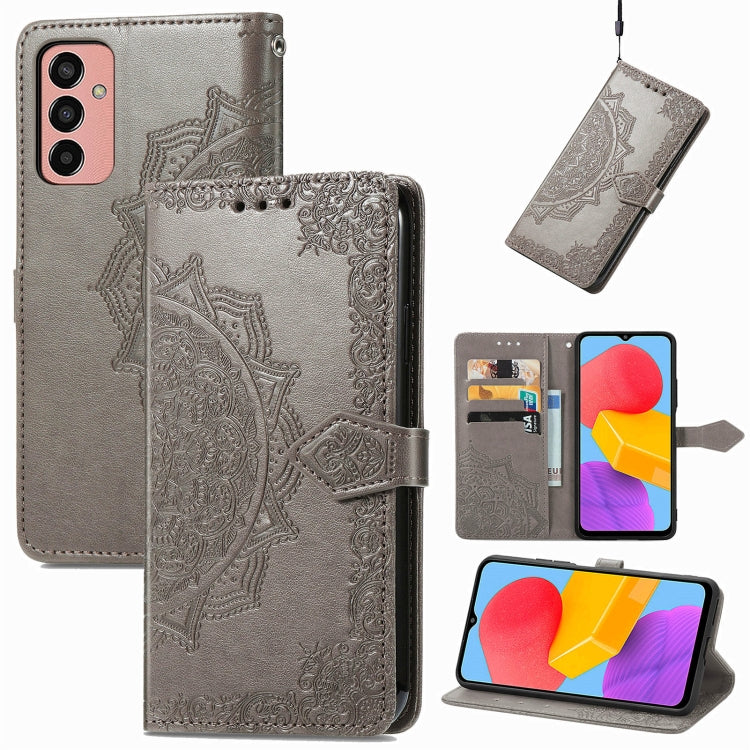 For Samsung Galaxy M13 4G Mandala Flower Embossed Leather Phone Case