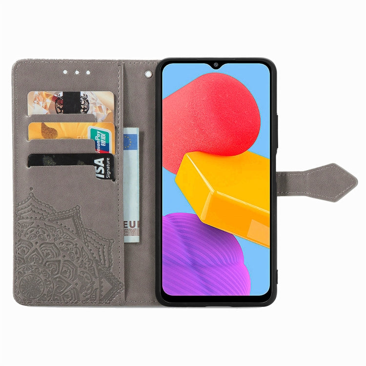 For Samsung Galaxy M13 4G Mandala Flower Embossed Leather Phone Case