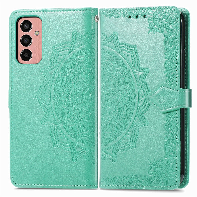 For Samsung Galaxy M13 4G Mandala Flower Embossed Leather Phone Case