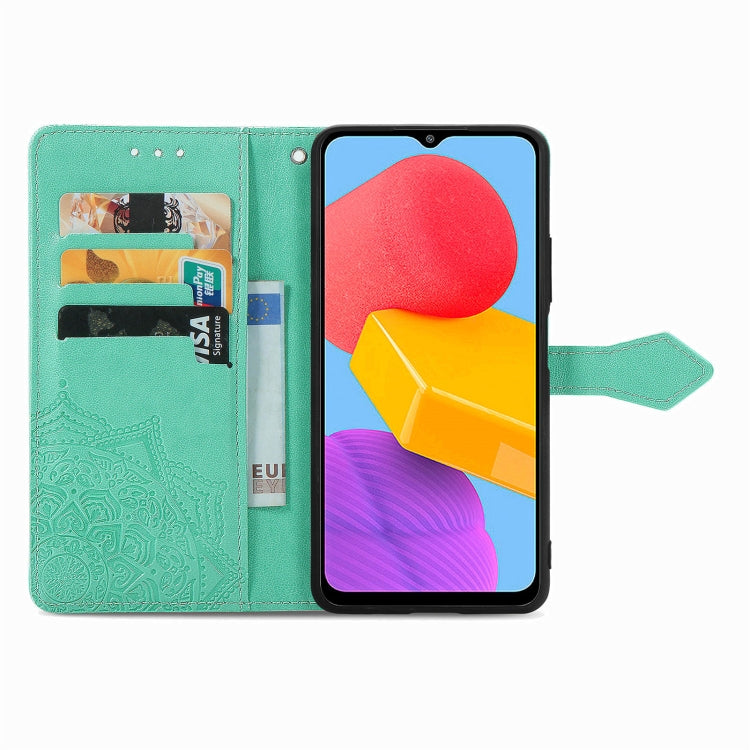 For Samsung Galaxy M13 4G Mandala Flower Embossed Leather Phone Case