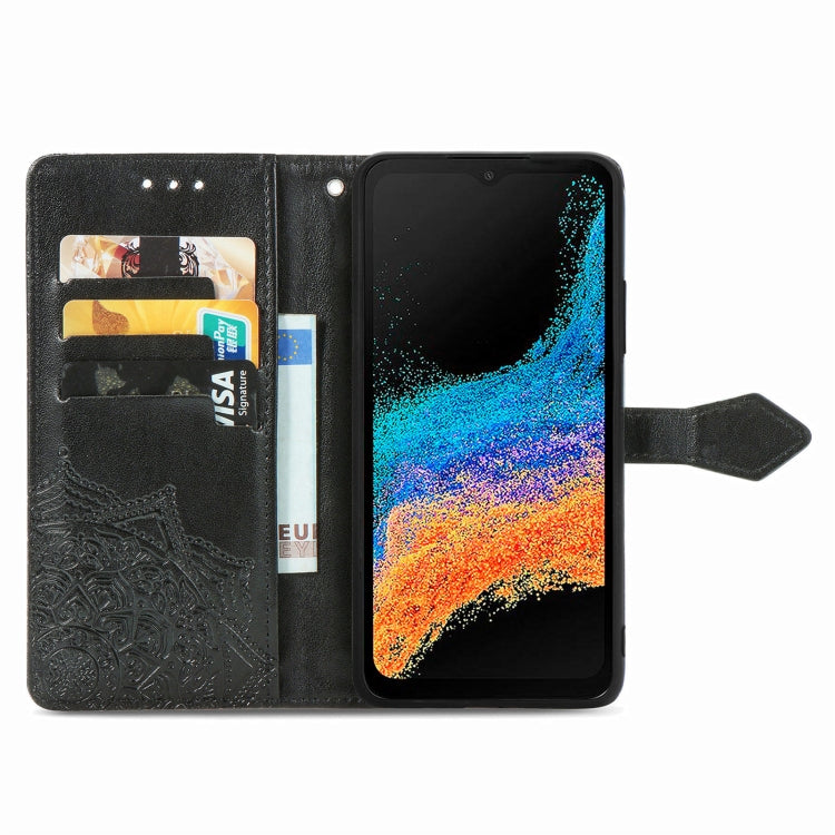 For Samsung Galaxy Xcover6 Pro Mandala Flower Embossed Leather Phone Case