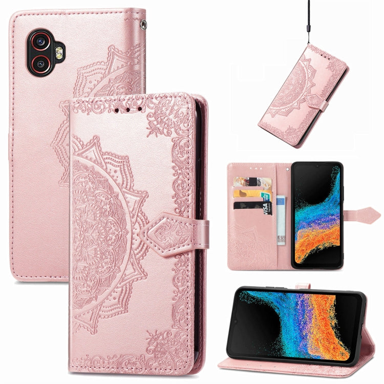 For Samsung Galaxy Xcover6 Pro Mandala Flower Embossed Leather Phone Case