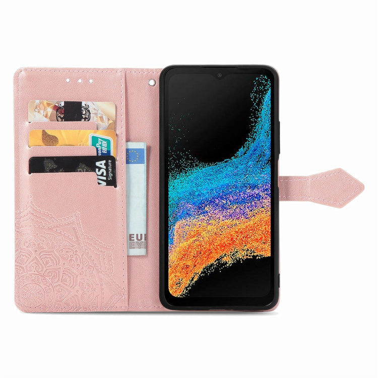 For Samsung Galaxy Xcover6 Pro Mandala Flower Embossed Leather Phone Case