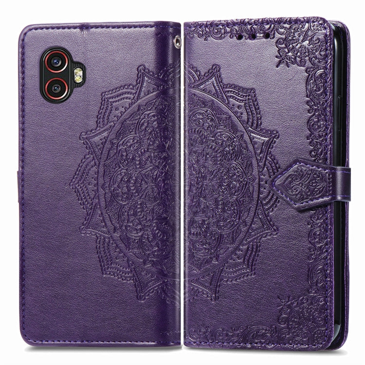For Samsung Galaxy Xcover6 Pro Mandala Flower Embossed Leather Phone Case
