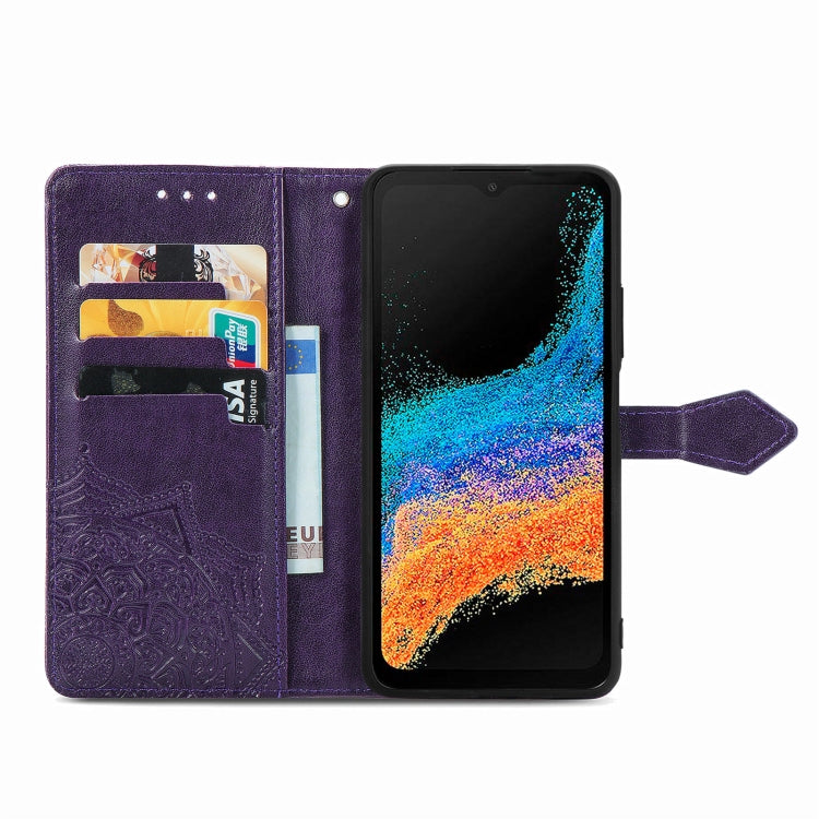 For Samsung Galaxy Xcover6 Pro Mandala Flower Embossed Leather Phone Case