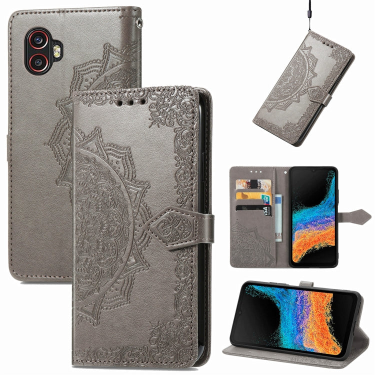 For Samsung Galaxy Xcover6 Pro Mandala Flower Embossed Leather Phone Case