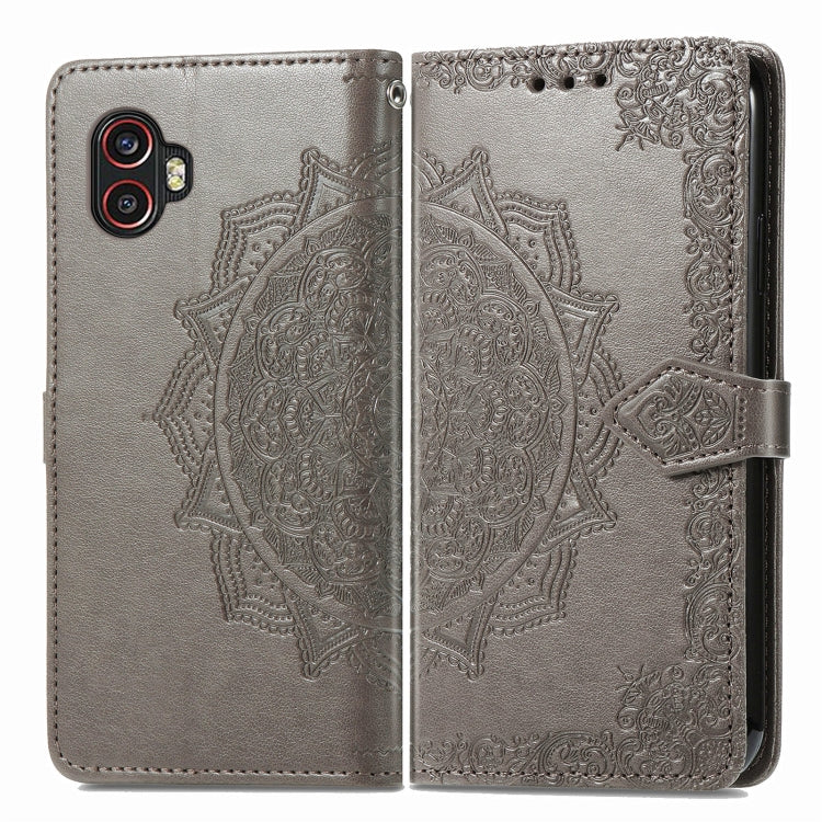 For Samsung Galaxy Xcover6 Pro Mandala Flower Embossed Leather Phone Case