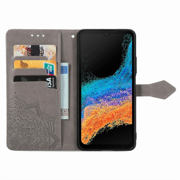 For Samsung Galaxy Xcover6 Pro Mandala Flower Embossed Leather Phone Case