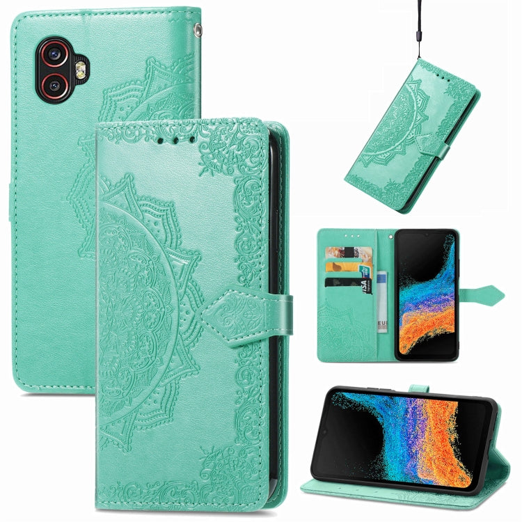 For Samsung Galaxy Xcover6 Pro Mandala Flower Embossed Leather Phone Case