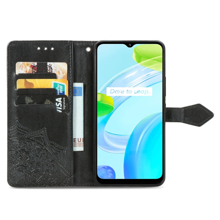 For Realme C30 Mandala Flower Embossed Leather Phone Case