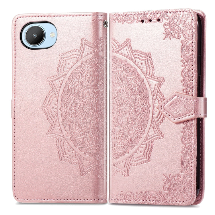 For Realme C30 Mandala Flower Embossed Leather Phone Case