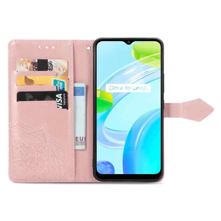 For Realme C30 Mandala Flower Embossed Leather Phone Case