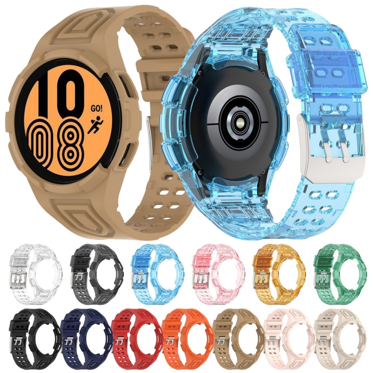 For Samsung Galaxy Watch4 44mm Armor Integrated TPU Double-Pin Buckle Smart Watch Band