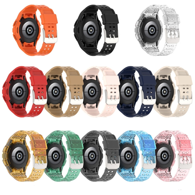 For Samsung Galaxy Watch4 44mm Armor Integrated TPU Double-Pin Buckle Smart Watch Band