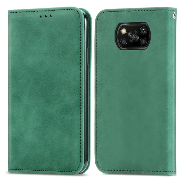 For Xiaomi Poco X3 NFC Retro Skin Feel Magnetic Leather Phone Case
