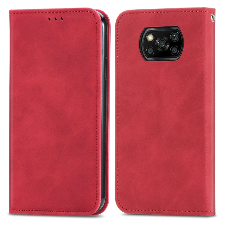 For Xiaomi Poco X3 NFC Retro Skin Feel Magnetic Leather Phone Case