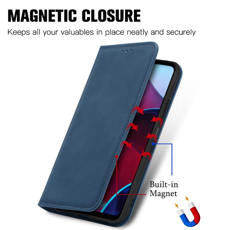 For Motorola Moto E32 Retro Skin Feel Magnetic Leather Phone Case