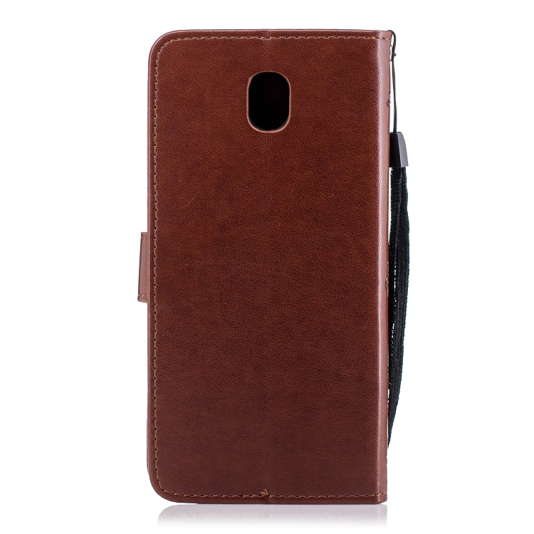 Plum Blossom Pattern Diamond Encrusted Leather Case for Galaxy J7 (2017) / J730 ,with Holder & Card Slots