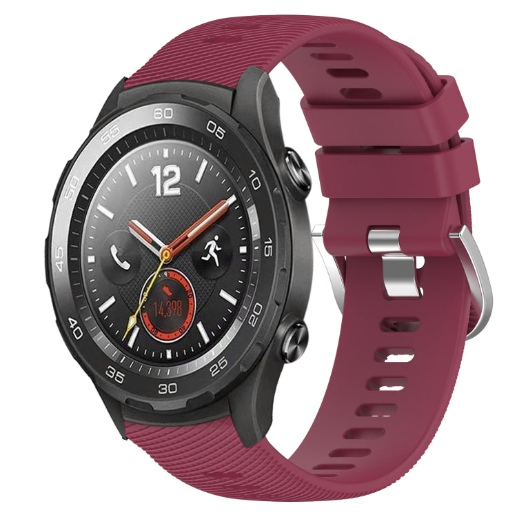 For Huawei Watch 2 20mm Solid Color Soft Silicone Watch Band