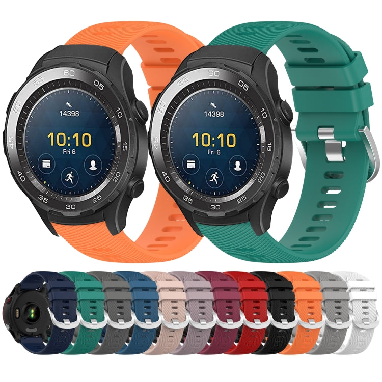 For Huawei Watch 2 20mm Solid Color Soft Silicone Watch Band