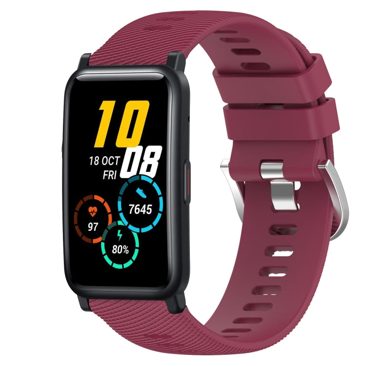 For Honor Watch ES 20mm Solid Color Soft Silicone Watch Band