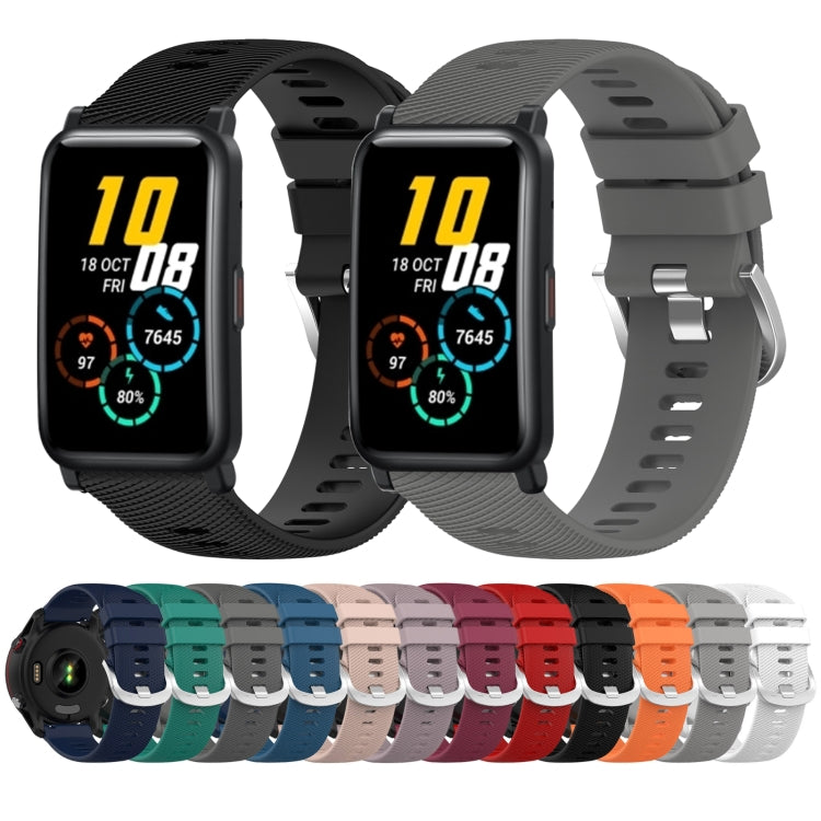For Honor Watch ES 20mm Solid Color Soft Silicone Watch Band