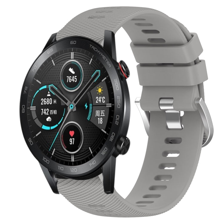 For Honor MagicWatch2 42mm 20mm Solid Color Soft Silicone Watch Band