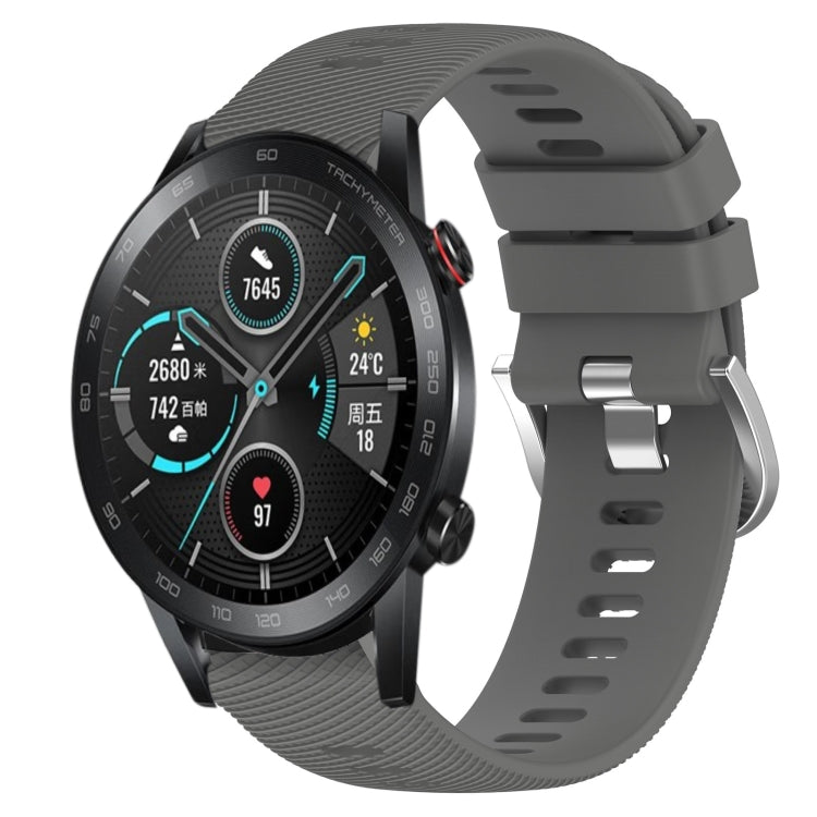 For Honor MagicWatch2 42mm 20mm Solid Color Soft Silicone Watch Band
