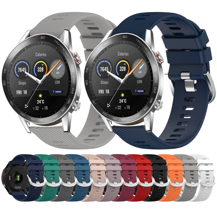 For Honor MagicWatch2 42mm 20mm Solid Color Soft Silicone Watch Band
