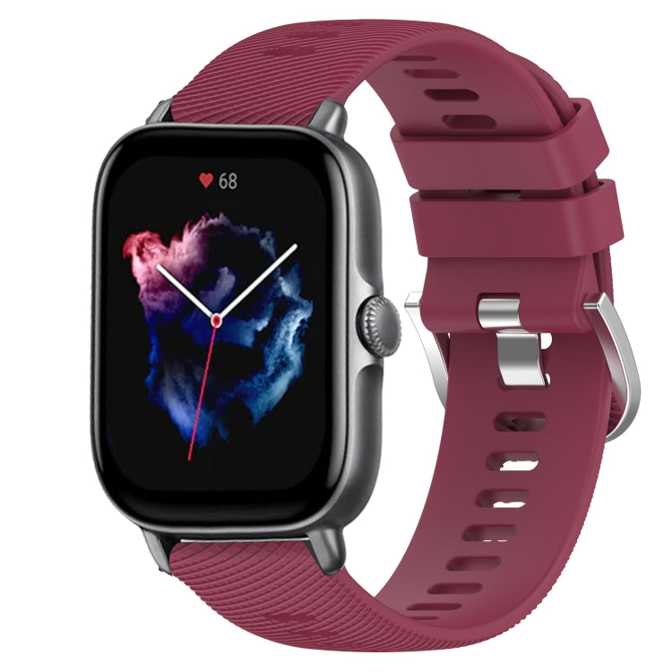 For Amazfit GTS 3 20mm Solid Color Soft Silicone Watch Band