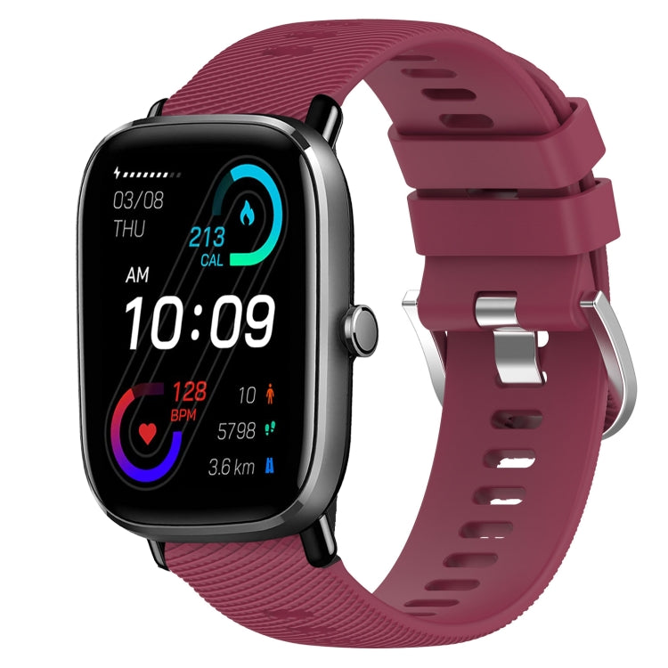 For Amazfit GTS 2 20mm Solid Color Soft Silicone Watch Band