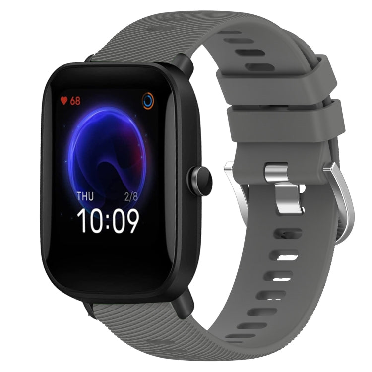 For Amazfit Pop 20mm Solid Color Soft Silicone Watch Band