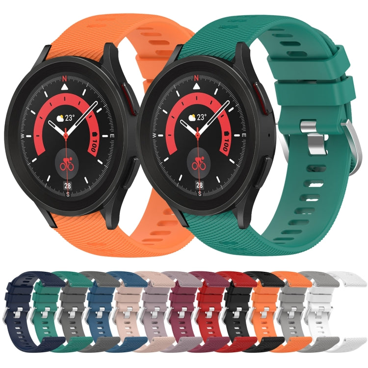 For Samsung Galaxy Watch 5 Pro 45mm 20mm Solid Color Soft Silicone Watch Band