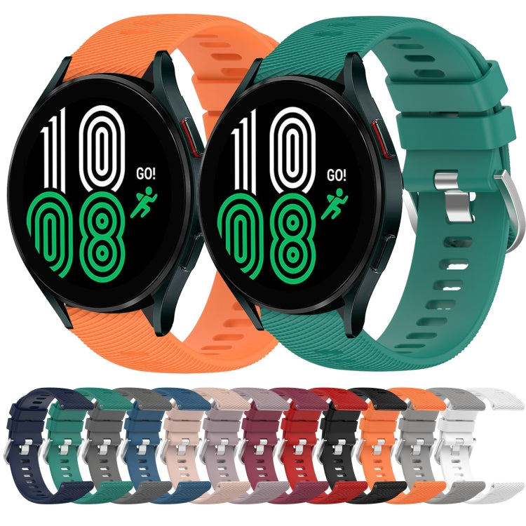 For Samsung Galaxy Watch 4 44mm 20mm Solid Color Soft Silicone Watch Band