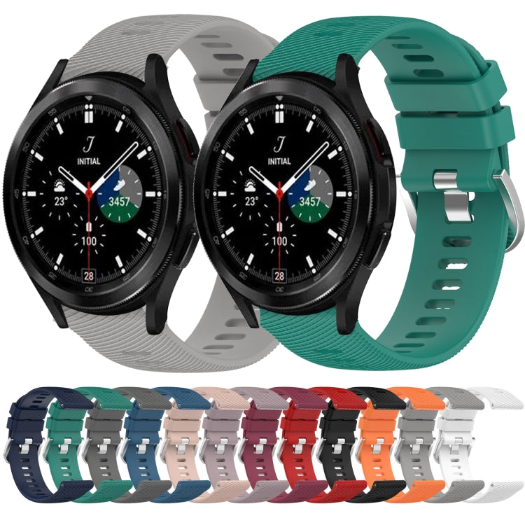 For Samsung  Galaxy Watch 4 Classic 46mm 20mm Solid Color Soft Silicone Watch Band