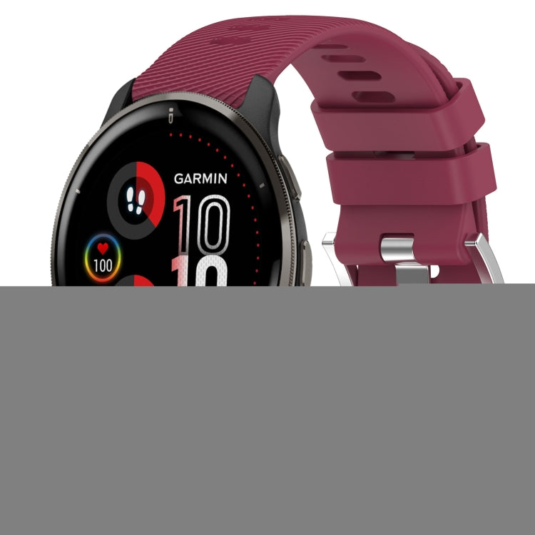 For Garmin Venu 2 Plus 20mm Solid Color Soft Silicone Watch Band