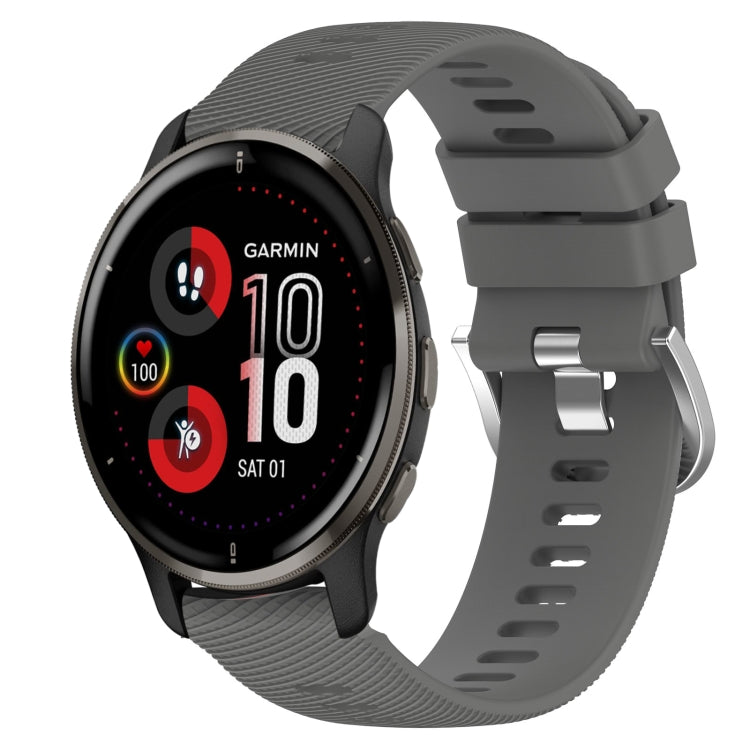 For Garmin Venu 2 Plus 20mm Solid Color Soft Silicone Watch Band