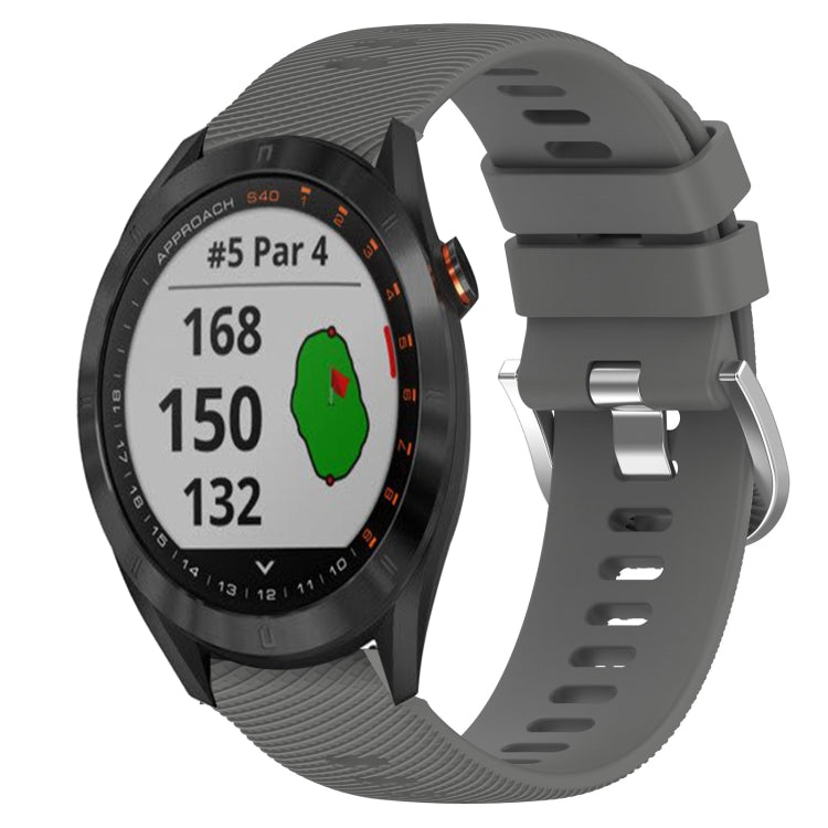 For Garmin Approach S40 20mm Solid Color Soft Silicone Watch Band