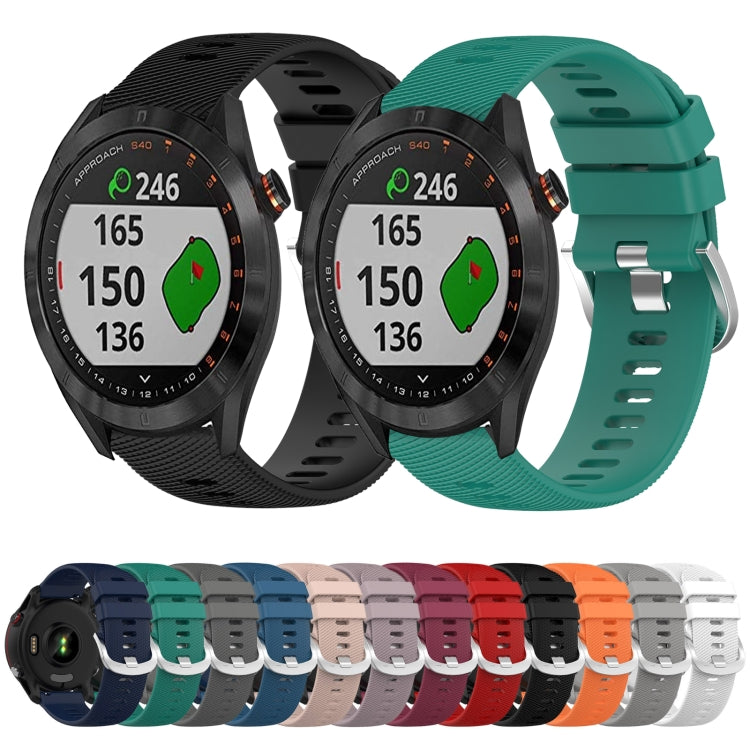 For Garmin Approach S40 20mm Solid Color Soft Silicone Watch Band
