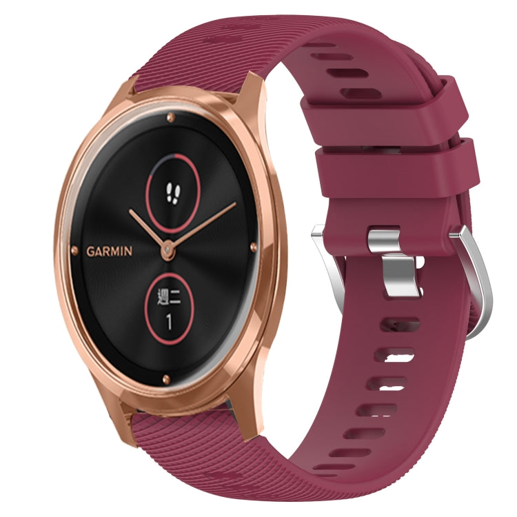 For Garminmove Luxe 20mm Solid Color Soft Silicone Watch Band
