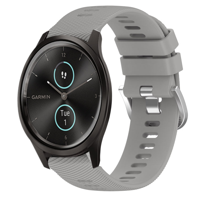 For Garmin Garminmove Style 20mm Solid Color Soft Silicone Watch Band