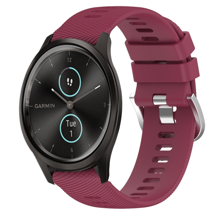 For Garmin Garminmove Style 20mm Solid Color Soft Silicone Watch Band