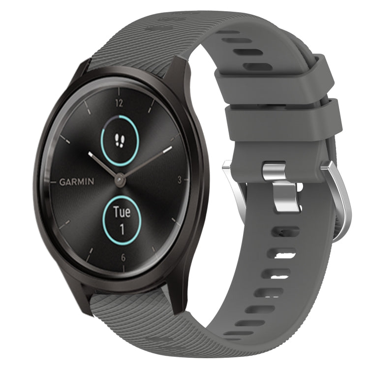 For Garmin Garminmove Style 20mm Solid Color Soft Silicone Watch Band