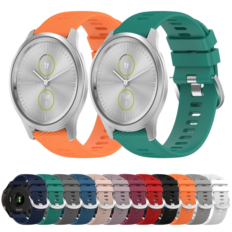 For Garmin Garminmove Style 20mm Solid Color Soft Silicone Watch Band