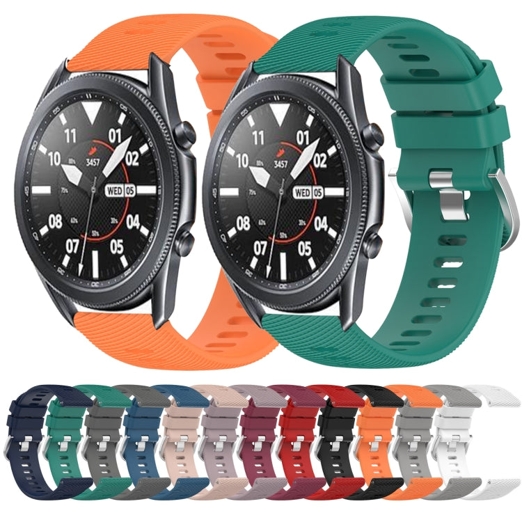 For Samsung Galaxy Watch3 45mm 22mm Solid Color Soft Silicone Watch Band