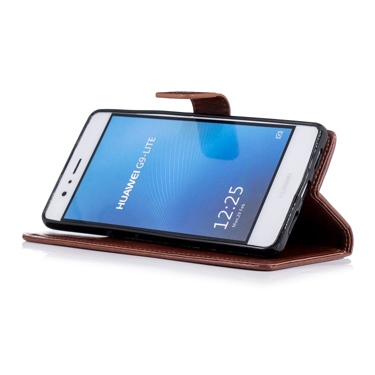 Plum Blossom Pattern Diamond Encrusted Leather Case for Huawei P9 Lite ,with Holder & Card Slots