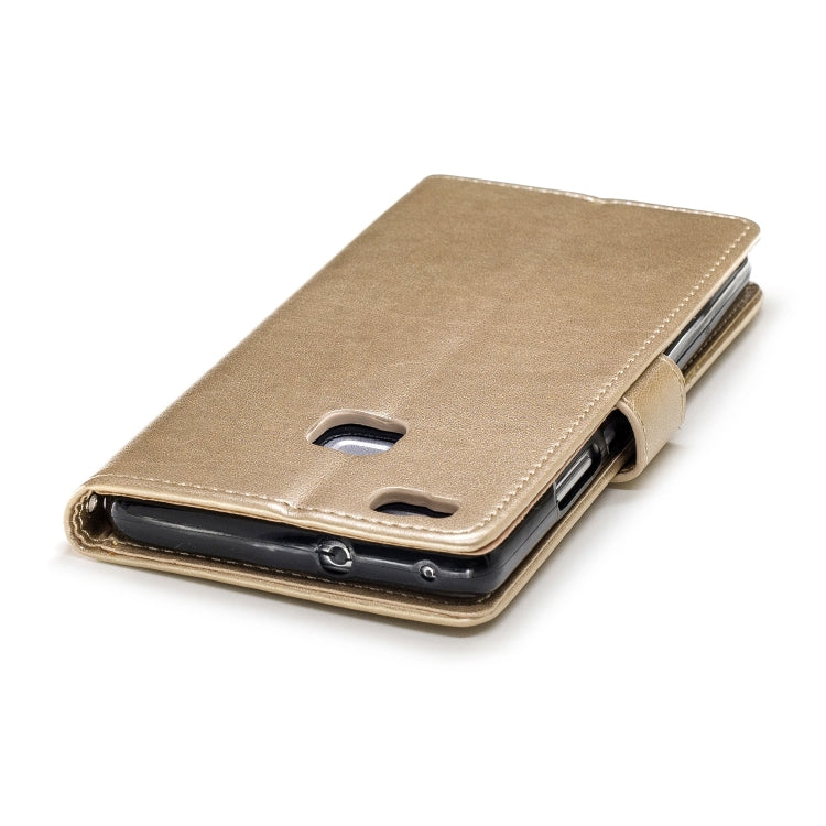 Plum Blossom Pattern Diamond Encrusted Leather Case for Huawei P9 Lite ,with Holder & Card Slots