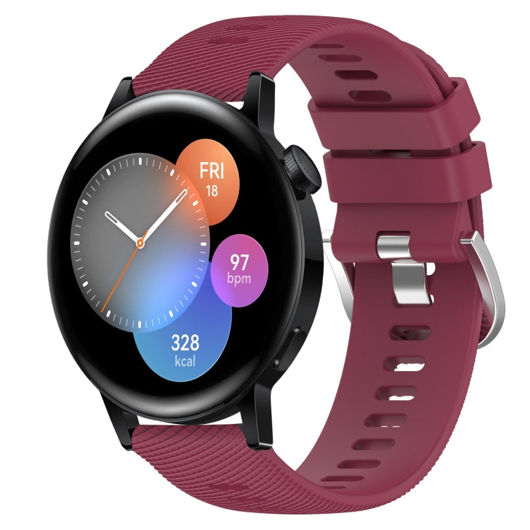 For Huawei Watch 3 22mm Solid Color Soft Silicone Watch Band