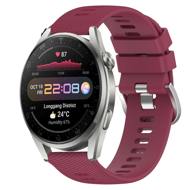 For Huawei Watch 3 Pro 22mm Solid Color Soft Silicone Watch Band